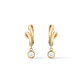 Load image into Gallery viewer, 14 Karat Yellow Gold Knot Diamond Drop Huggie
