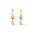 Load image into Gallery viewer, 14 Karat Yellow Gold Diamond Pear Drop Huggie
