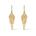 Load image into Gallery viewer, 14 Karat Yellow Gold and Diamond Arrow Feather Earrings
