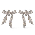 Load image into Gallery viewer, Silver and Diamond Bow Earrings

