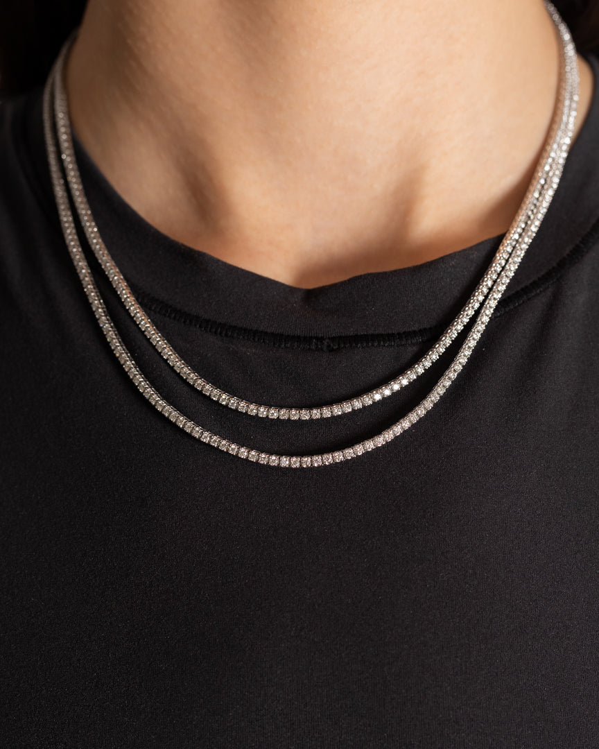 All The Way White Gold 7.50cts Diamond 36" Tennis Necklace