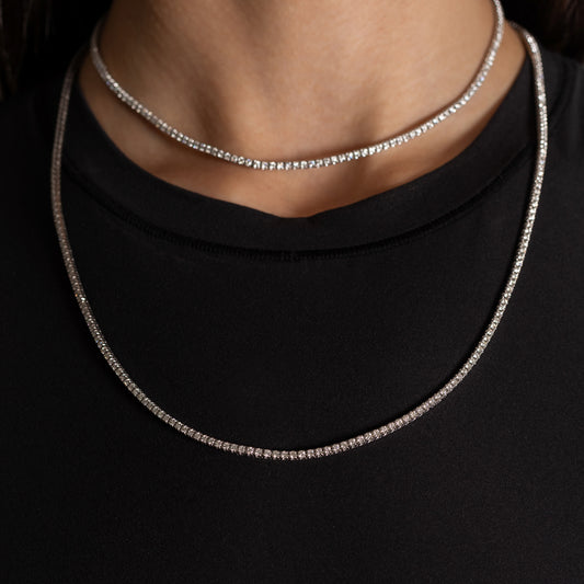 All The Way White Gold 7.50cts Diamond 36" Tennis Necklace