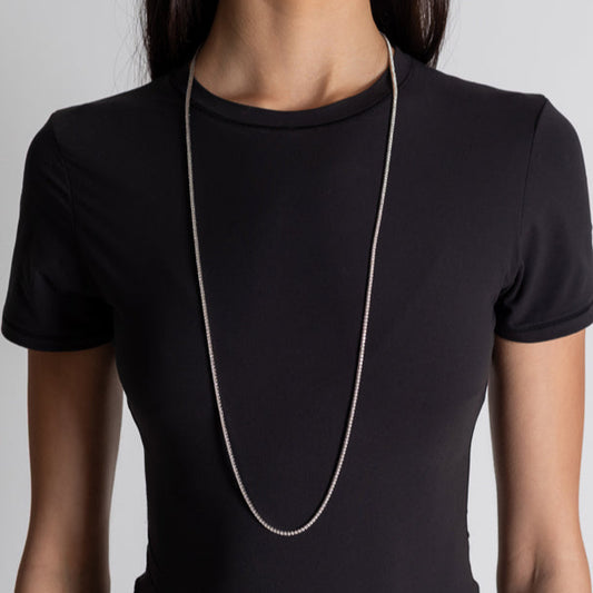 All The Way White Gold 7.50cts Diamond 36" Tennis Necklace