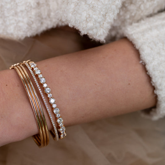 18 Karat Rose Gold .75cts Diamond Hinge Bracelet