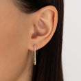 Load image into Gallery viewer, Paperclip Timeless 25mm Yellow Gold Diamond Hoops
