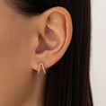 Load image into Gallery viewer, Round Split Huggie 12mm Yellow Gold Diamond Hoops
