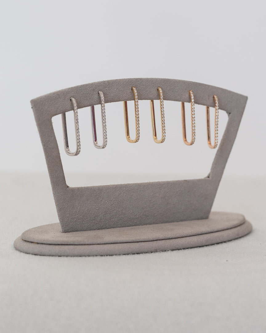 Paperclip Timeless 25mm Yellow Gold Diamond Hoops