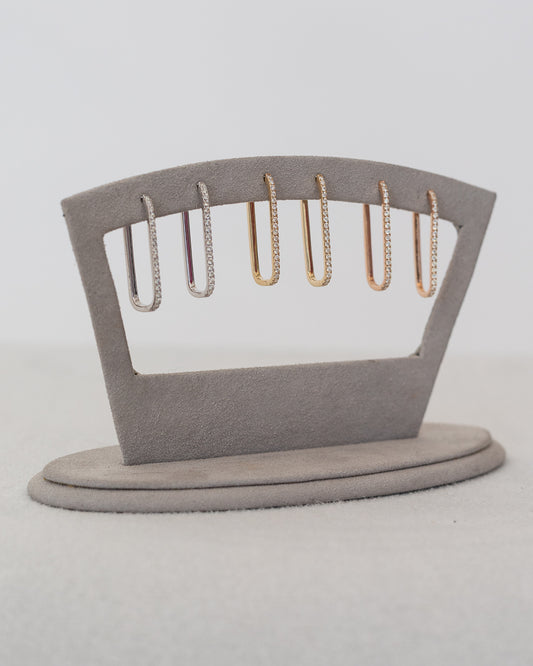 Paperclip Timeless 25mm White Gold Diamond Hoops