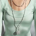 Load image into Gallery viewer, Sterling Silver Chain Large Diamond Clasp Necklace
