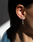 Load image into Gallery viewer, Round Split Huggie 12mm White Gold Diamond Hoops
