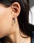 Load image into Gallery viewer, Paperclip Timeless 25mm White Gold Diamond Hoops

