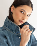 Load image into Gallery viewer, Round Split Huggie 12mm White Gold Diamond Hoops
