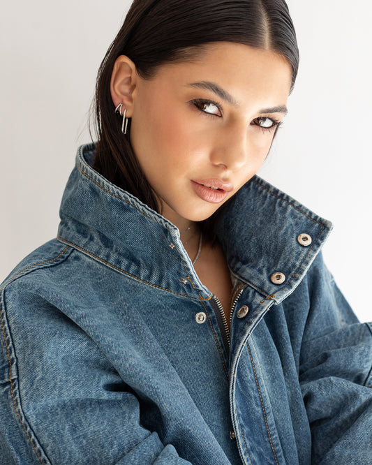 Paperclip Timeless 25mm White Gold Diamond Hoops