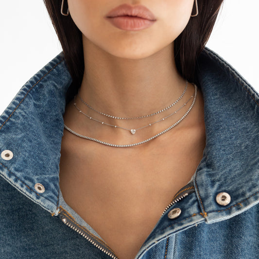 14 Karat Yellow Gold Aspen Air All The Way Diamond Necklace