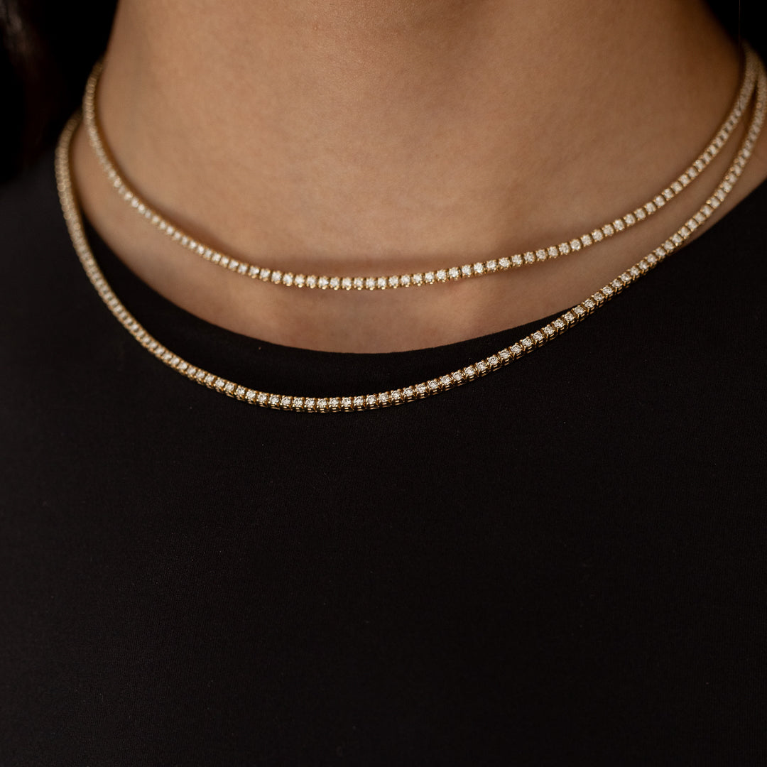 All The Way Diamond Yellow Gold 6.00cts Long 30" Tennis Necklace