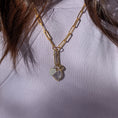 Load image into Gallery viewer, Yellow Gold Diamond and Sheer Quartz Chubby Heart Charm
