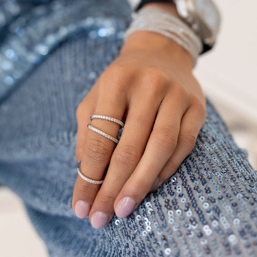 14 Karat White Gold Diamond Knuckle Ring