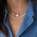 Load image into Gallery viewer, White Gold All The Way Scalloped Diamond 6.25cts Tennis Necklace
