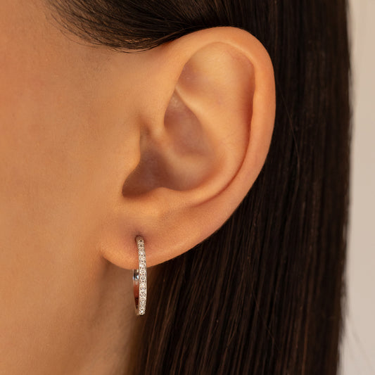 Round Jumbo 18mm Diamond Hoops