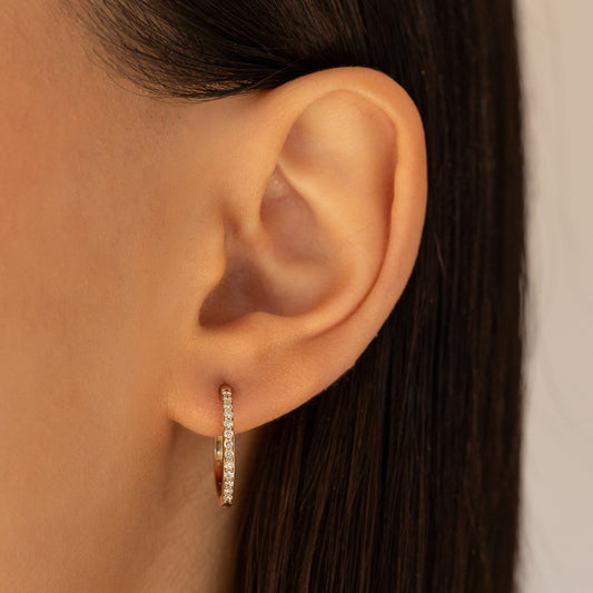 Round Jumbo 18mm Diamond Hoops