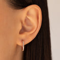 Load image into Gallery viewer, Round Large 15mm Diamond Hoops
