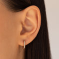 Load image into Gallery viewer, Round Medium 12.50mm Diamond Hoops
