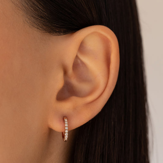 Round Medium 12.50mm Diamond Hoops