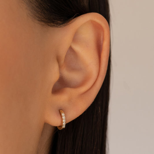 Round Small 10mm Diamond Hoops