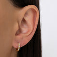 Load image into Gallery viewer, Rectangle High Polished Alternating 12mm Diamonds Hoops

