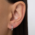 Load image into Gallery viewer, Rectangle High Polished Alternating 12mm Diamonds Hoops
