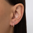 Load image into Gallery viewer, Rectangle High Polished Alternating 12mm Diamonds Hoops
