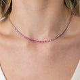 Load image into Gallery viewer, 14 Karat Gold and Ombre Pink Sapphire 8.00cts Oval 16.00" Tennis Necklace
