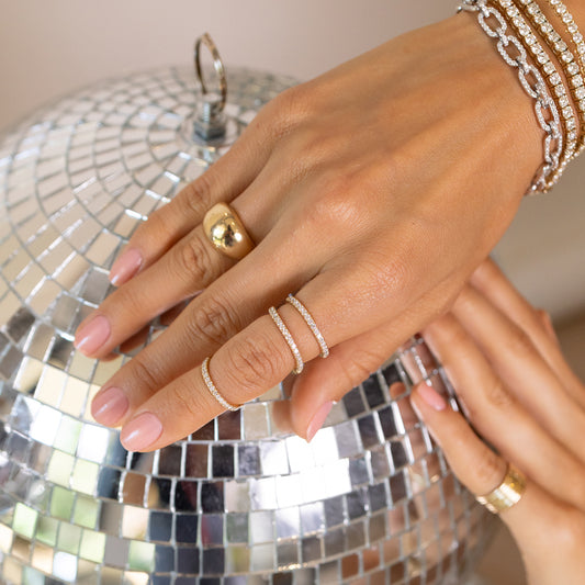 14 Karat Yellow Gold Diamond Knuckle Ring