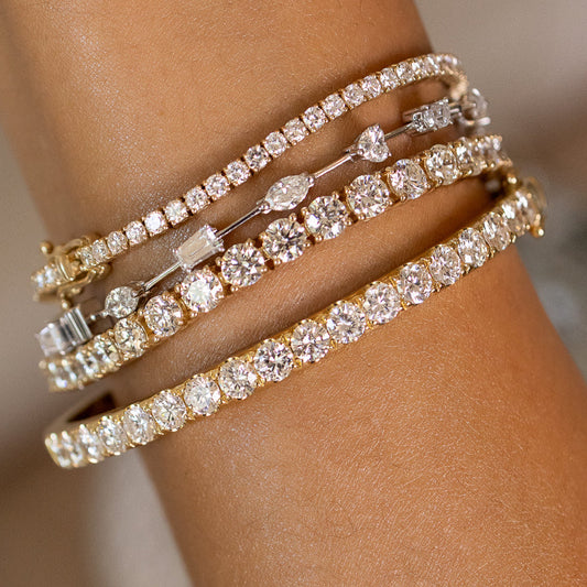 18 Karat White Gold Fancy Shape Diamond Bracelet