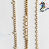 14 Karat Five Diamond Pear Drop Diamond Tennis Necklace