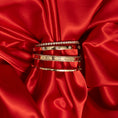 Load image into Gallery viewer, 14 Karat Yellow Gold and Diamond Burst Hinge Bracelet
