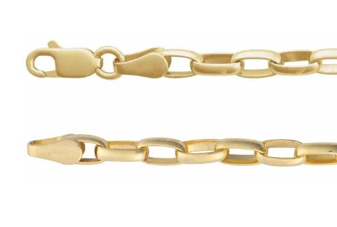 Gold Filled Yellow Puffed Oval Chain Bracelet