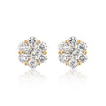 Load image into Gallery viewer, 18 Karat Yellow Gold Floral Stud Earrings 2.50cts
