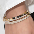 Load image into Gallery viewer, 14 Karat Yellow Gold and Diamond Burst Hinge Bracelet
