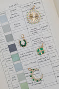 Load image into Gallery viewer, Yellow Gold Diamond and Emerald Fluted Coin Pendant
