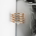 Load image into Gallery viewer, Yellow Gold Heart Diamond Spiral Ring .78cts
