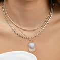 Load image into Gallery viewer, Yellow Gold Diamond and Chalcedony Chubby Heart Charm
