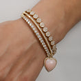 Load image into Gallery viewer, 14 Karat Gold Pave Diamond Circle Tennis Bracelet
