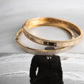 Load image into Gallery viewer, Yellow Gold and Diamond Medium Flat Top Cuff Bracelet
