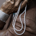 Load image into Gallery viewer, 4mm Sparkly White Crystal Beaded Adjustable Necklace
