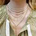 Load image into Gallery viewer, 14 Karat Yellow Gold and Diamond Feather Large Drop Necklace
