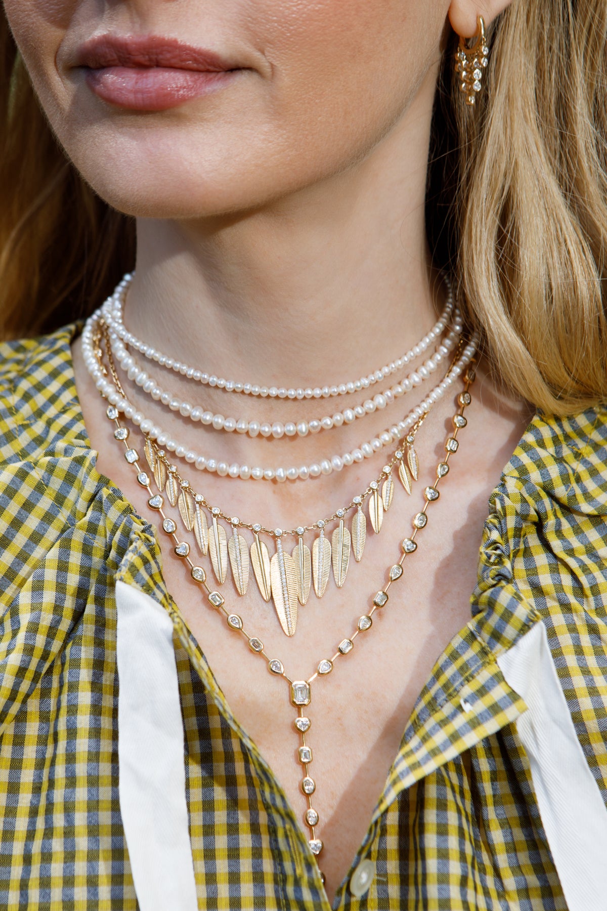 Yellow Gold Fancy Shape 7.00cts Diamond Lariat Necklace