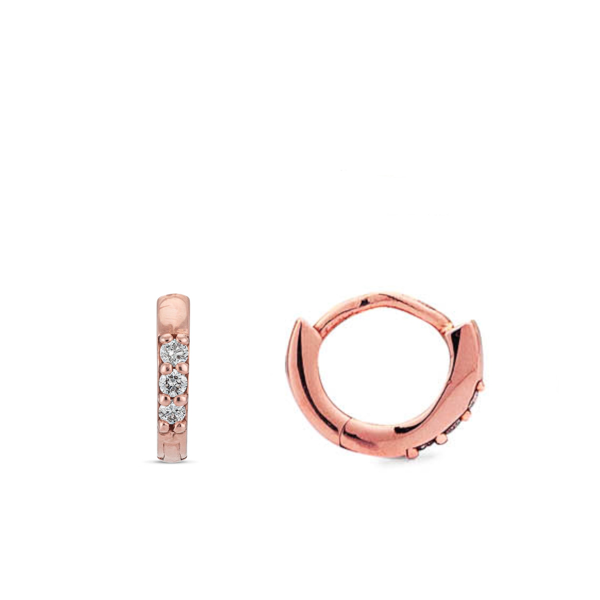 Round Itsy 8mm Single Diamond Huggie