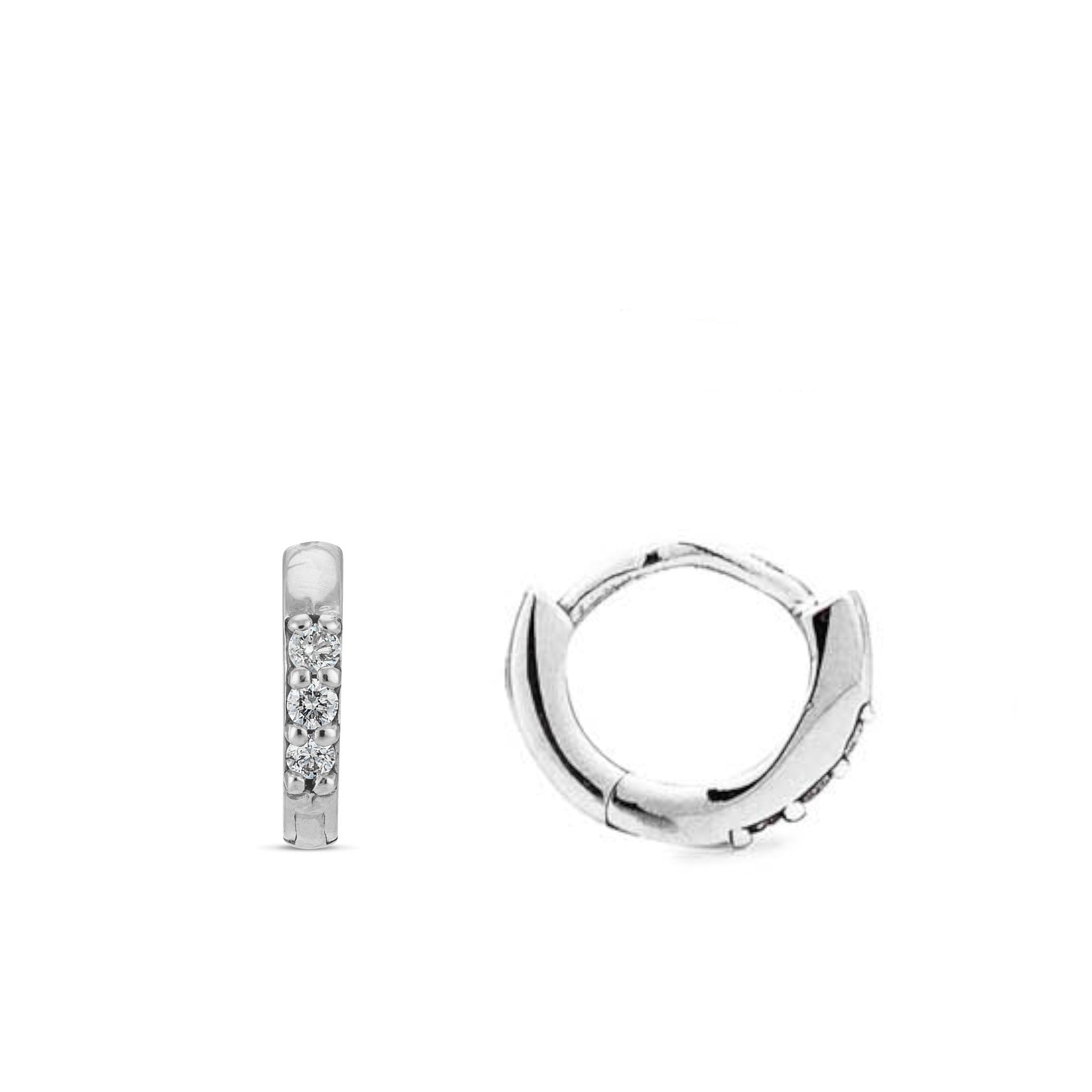 Round Itsy 8mm Single Diamond Huggie