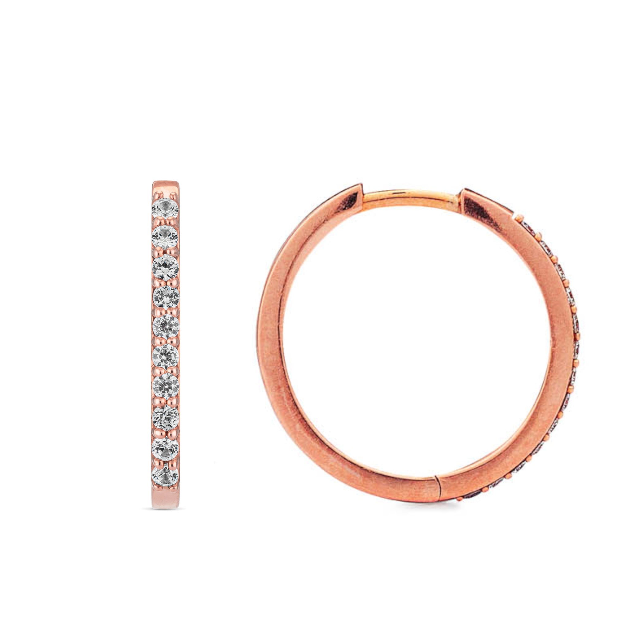 Round Jumbo 18mm Diamond Hoops
